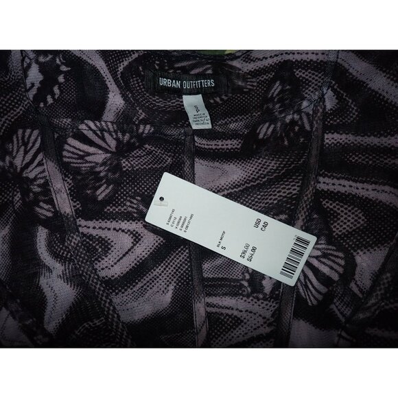 Urban Outfitters Mesh Corset Butterfly Purple‎ Y2K Style Crop Top Small NEW - Picture 6 of 6